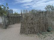 Made from mesquite, these kitchens were used by the O'Odham people , believed to be descendants of the Hohokam s, in the 1600's.