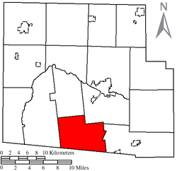 Location of Taylor Creek Township, Hardin County, Ohio