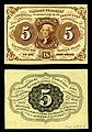 First issue of the five-cent fractional currency