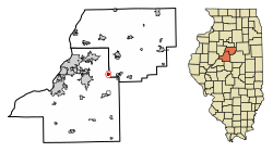 Location of Deer Creek in Woodford County, Illinois.