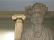 Room 19 – Caryatid and Ionian column from the Erechtheion, Acropolis of Athens, Greece, 420-415 BC