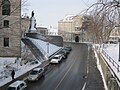 The western end of the street, with building of the Roman Catholic Archdiocese of Quebec across from its junction with Rue Port Dauphine