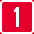 Road number (primary road; main road, Class I; 1–39)