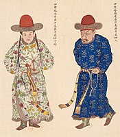 Uyghur people from Ili, Taleqi, Chahan and Wusu. Huang Qing Zhigong Tu, 1769.[209]