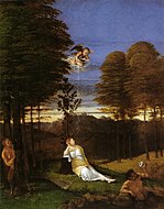 罗伦佐·洛托的《贞洁的寓意图（英语：Allegory of Chastity）》，42.9 × 33.7cm，约作于1505年，来自山缪·亨利·卡瑞斯的收藏。[21]