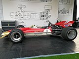 Graham Hill's 1968 Monaco GP winning Lotus 49B (Chassis R10) on display during 2019 Chinese Grand Prix