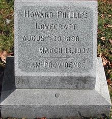 Lovecraft's personal grave, facing forward