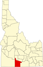 Map of Idaho highlighting Twin Falls County