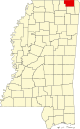 标示出奥尔康县位置的地图