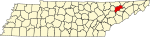 標示出格蘭傑縣位置的地圖