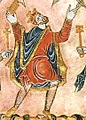 Image 18Edgar I of England in short tunic, hose, and cloak, 966 (from History of clothing and textiles)