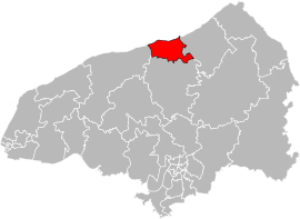 Situation of the canton of Dieppe-1 in the department of Seine-Maritime