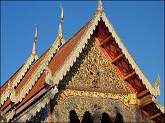 Pitched roof with decorated gable, Chiang Mai, Thailand
