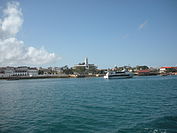 The waterfront of Zanzibar city