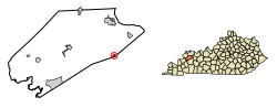 Location of Slaughters in Webster County, Kentucky.