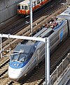 Overhead view of the Brecknell Willis High Speed pantograph in action on the US Acela vehicle