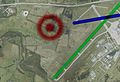   Approx crash site   Blue Grass Airport runways