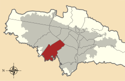 Location of the locality in the city of Bogotá