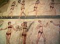 Image 48So-called "Bikini Girls" mosaic from the Villa del Casale, Roman Sicily, 4th century (from Roman Empire)