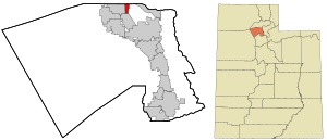 Location in Davis County and the state of Utah