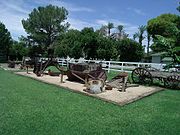 Farm equipment once used at the ranch.