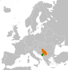 Location map for Montenegro and Serbia.