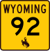 Wyoming Highway 92 marker