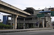 The Abdullah Hukum station is fashioned to be elevated above an access roadway, similar to the Bangsar station.