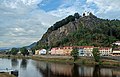 Děčín, church: Levý břeh Labe s Pastýřskou stěnou