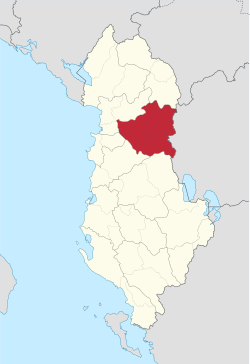 迪勃拉州在阿尔巴尼亚位置