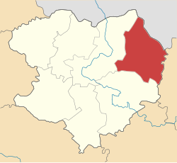 库皮扬斯克区在哈尔科夫州的位置