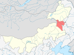 Location of Hingan League in Inner Mongolia