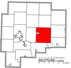 Location of Wills Township in Guernsey County