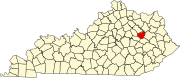 Map of Kentucky highlighting Menifee County