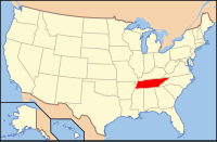 美國田納西州地圖