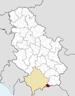 Location of the municipality of Preševo within Serbia