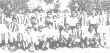 Black-and-white team photo