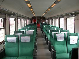 升级改造前的“挪威国铁5型客车”二等座车内部