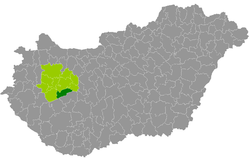 Balatonfüredi District within Hungary and Veszprém County.