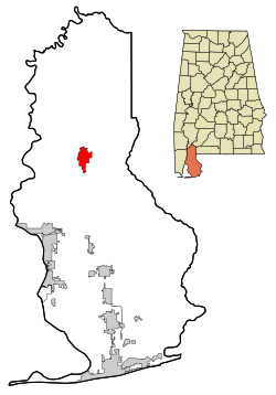 贝米内特在阿拉巴马州中的位置