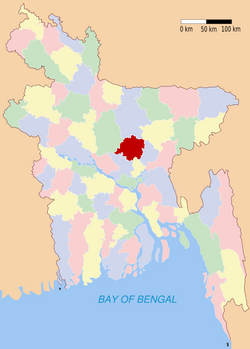 加济布尔县于孟加拉位置图
