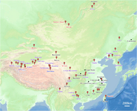 Distribution of reported nephrite deposits and the sites where jadewares were excavated in Northeast Asia