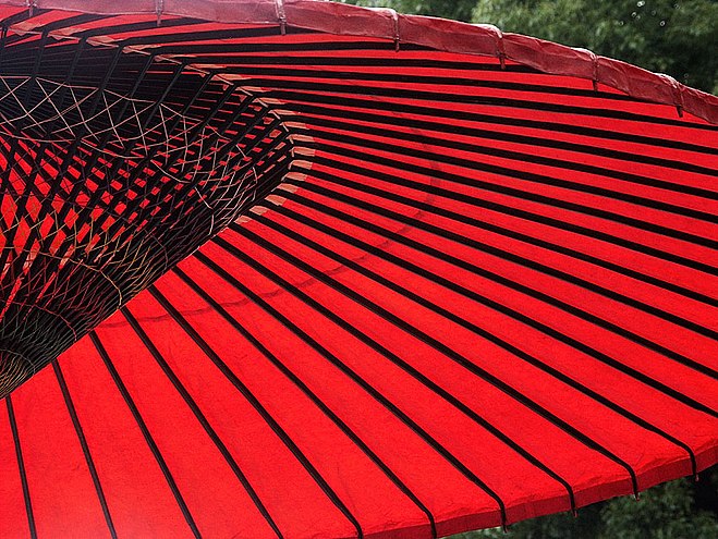 Parasol at a temple in Kyoto, Japan