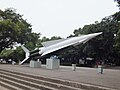 固定于台中成功岭中正堂前展示的中华民国陆军胜利女神飞弹。