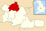 Walsall shown within the West Midlands and England