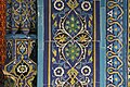 Black-line tiles decorating the mihrab