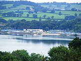 View of the lake and sailing club