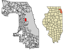 奥克帕克在伊利诺伊州库克县的位置