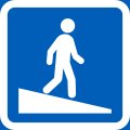 Overpass or underpass without steps (formerly used )