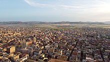 Drone-cam picture of the urban area of the town